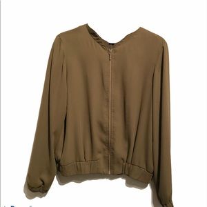 Dalia Zipper olive blazer Dressy Jacket Classy M